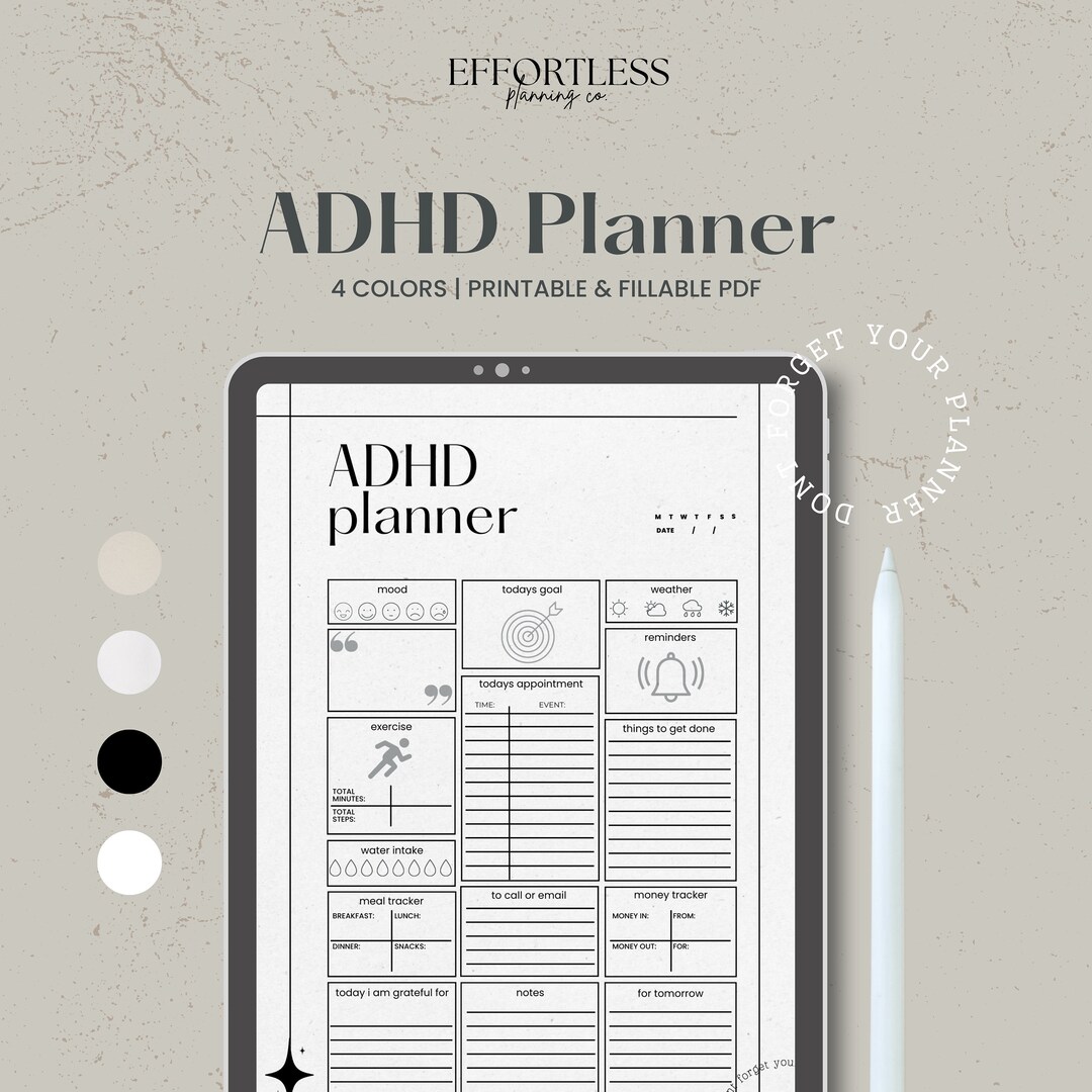 ADHD Planner ADHD 2023 Digital Planner for Adults Digital Etsy