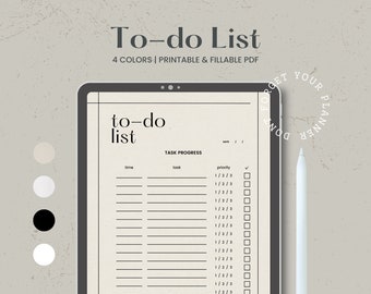 Minimal To Do List Printable I Simple Tasks List Template I Productivity Planner, A4 Letter I Printable PDF I Fillable PDF