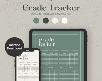 Printable Grade Tracker For Students | Grade Tracker | Student Grade Tracker Printable | Assignment Record Sheet