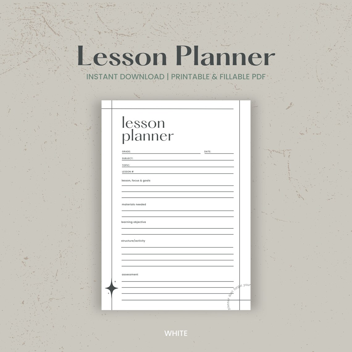 Lesson Plan, Teacher Planner, Class Agenda 6 Period Digital Planner ...