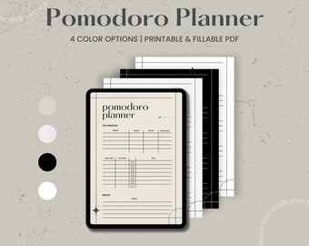 Pomodoro Tracker, Time Blocking, Time Management Plantilla de planificador digital para Goodnotes en Ipad