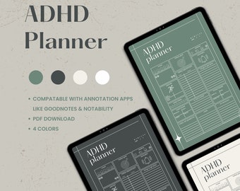 ADHD planner, ADHD 2023 Digital Planner for adults, Digital Planner for ADHD, Adhd Journal, Digital Adhd Planner, Digital Adhd Life Planner