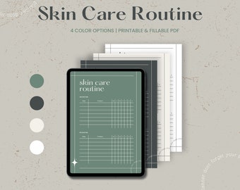 Skincare Routine Planner Printable, Beauty Planner, Daily Self Care Planner, A4/A5/Letter Size, Instant Download