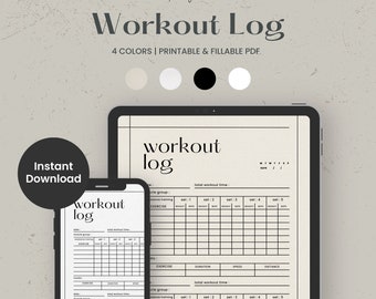 Workout Log Digital Planner, Daily Exercise Log Template for Goodnotes Notability Ipad Planner