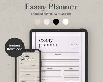 Modelo de planejador de redação digital, plano de redação de redação Goodnotes Ipad planejador de estudante PDF para impressão