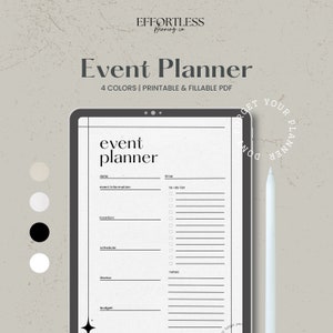 Event Planner Template, Event Planner Pricing, Event Checklist, Event Planning templates, Event Organizer, Letter Size