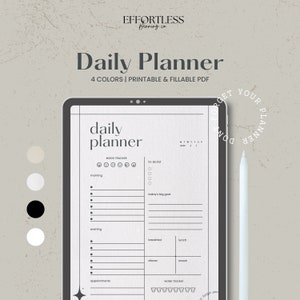 Simple Daily Digital Planner, Minimalist To Do List, Work Home Digital Planner Template for Goodnotes on Ipad