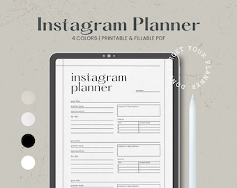 Instagram Planner Printable, Social Media Planner, Instagram Post Planner, Instagram Strategie, Instant Download PDF