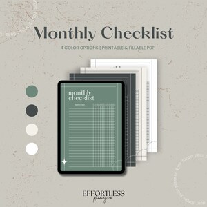 Monthly To Do List Printable, Monthly Task List Template, Monthly Planner, Productivity Planner, Instant Download PDF