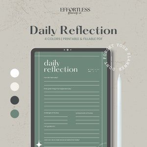 Printable Daily Reflection Digital Daily Reflection Journal | Daily Reflection Planner | Printable Journal | Mindfulness Journal