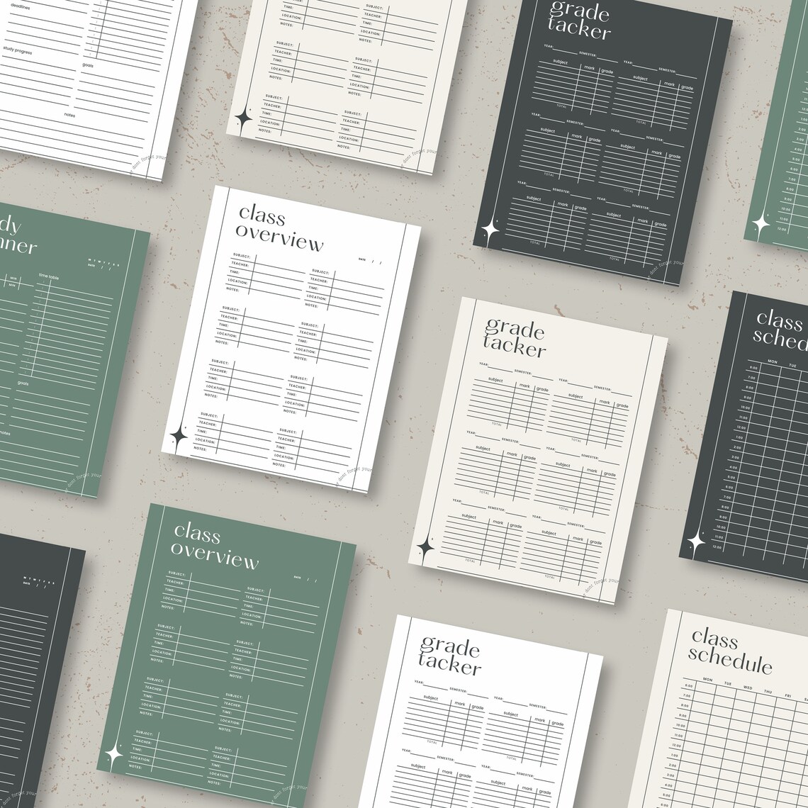 Printable Planner, Printable Student Planner Bundle, Study Planner ...