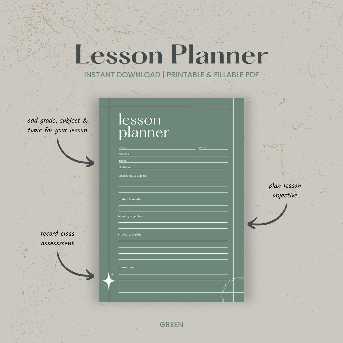 Lesson Plan, Teacher Planner, Class Agenda 6 Period Digital Planner ...