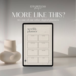 Puede incluir: Un planificador semanal digital en la pantalla de una tableta con un fondo beige. El planificador tiene un dise&ntilde;o simple con casillas para cada d&iacute;a de la semana, etiquetadas del lunes al domingo, y una secci&oacute;n de notas.
