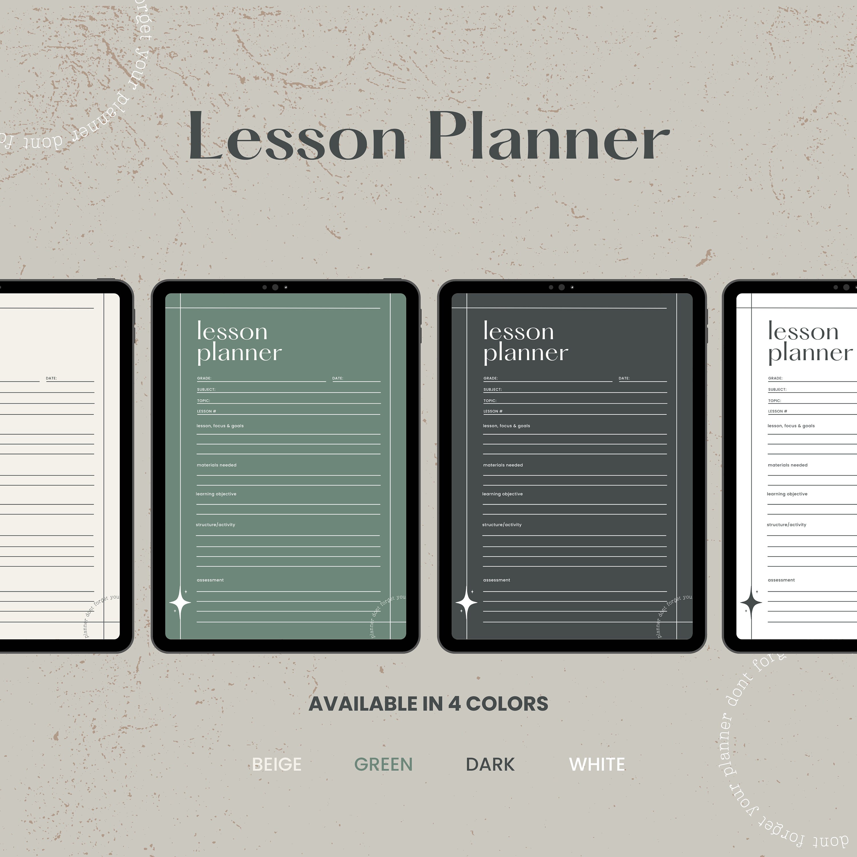 Lesson Plan, Teacher Planner, Class Agenda 6 Period Digital Planner ...