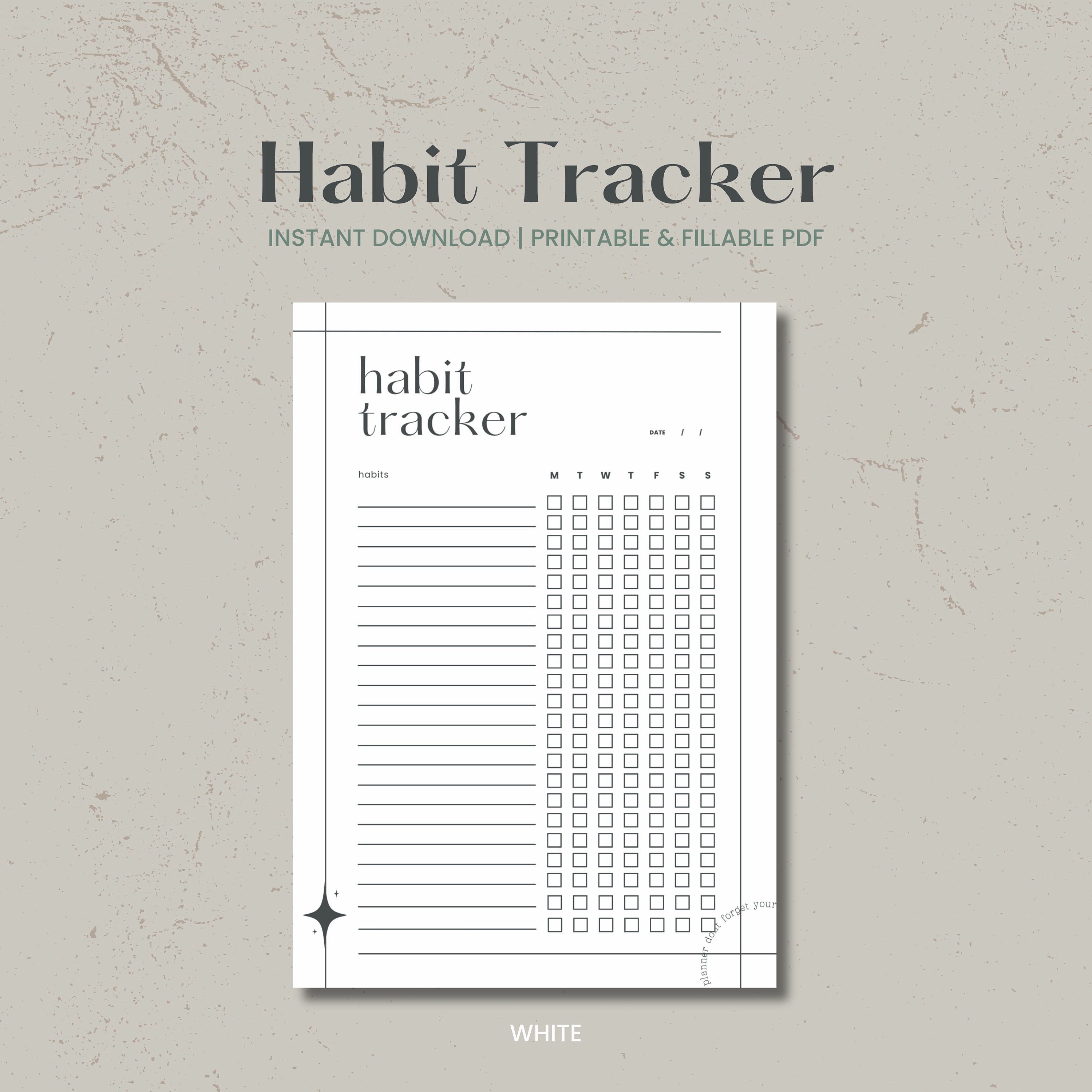 Weekly Habit Tracker, Routine Digital Planner Template for Goodnotes on ...