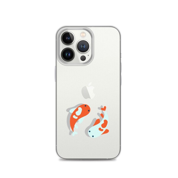 Koi Fish Tango iPhone Case - Yin Yang Dance of Delight! Quirky Cartoon Design, Protective Cover for iPhone, Japanese Artistry.