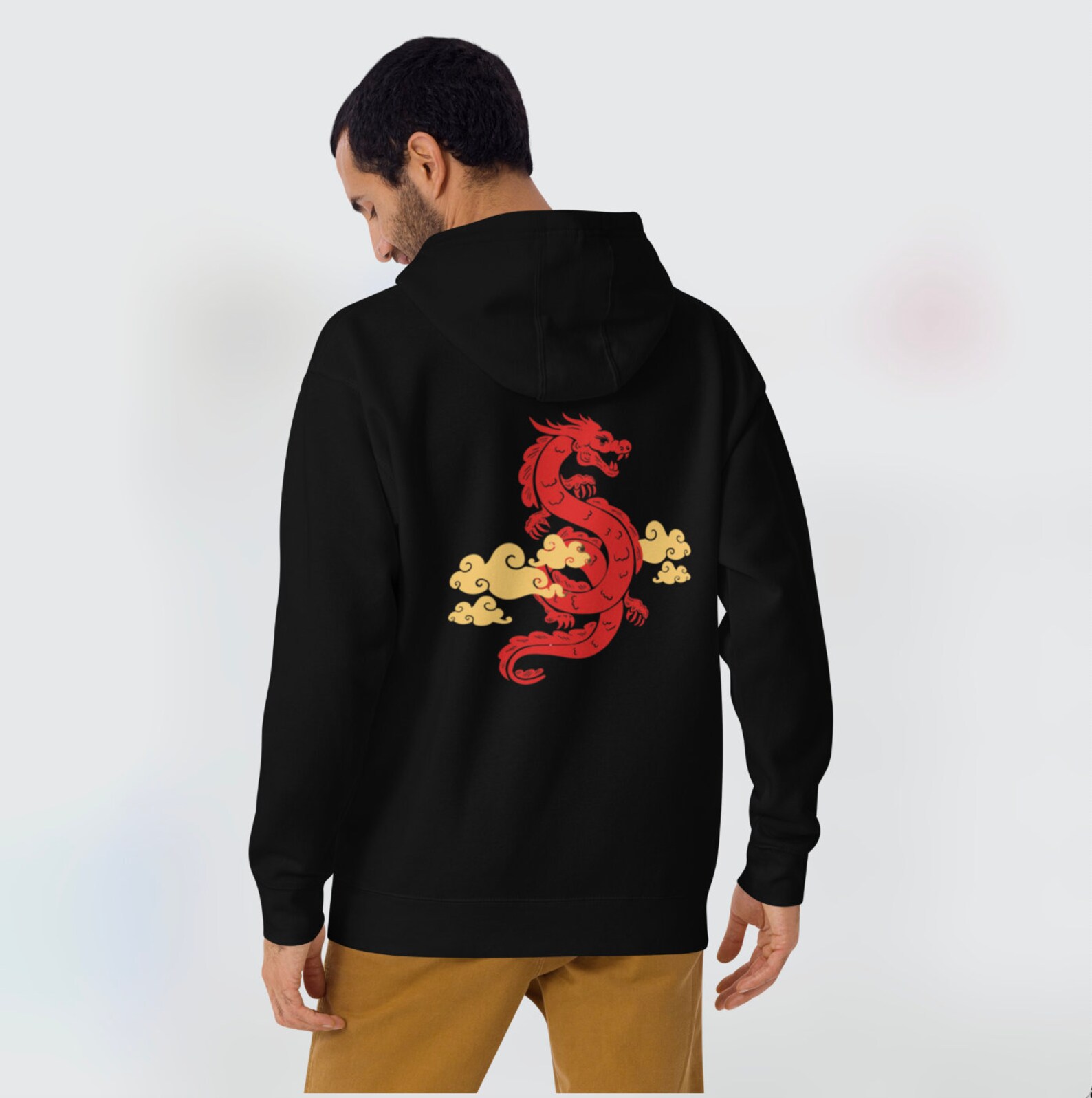 Blue Chinese Dragon Men's Golf Shirts