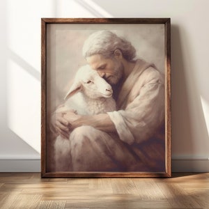 Art Print, Christian Wall Art, Shepherd, Farm Wall Art, Farmhouse Decor, Shepherd and Sheep, Homely Wall Decor, Psalm 23, Lord Our Shepherd