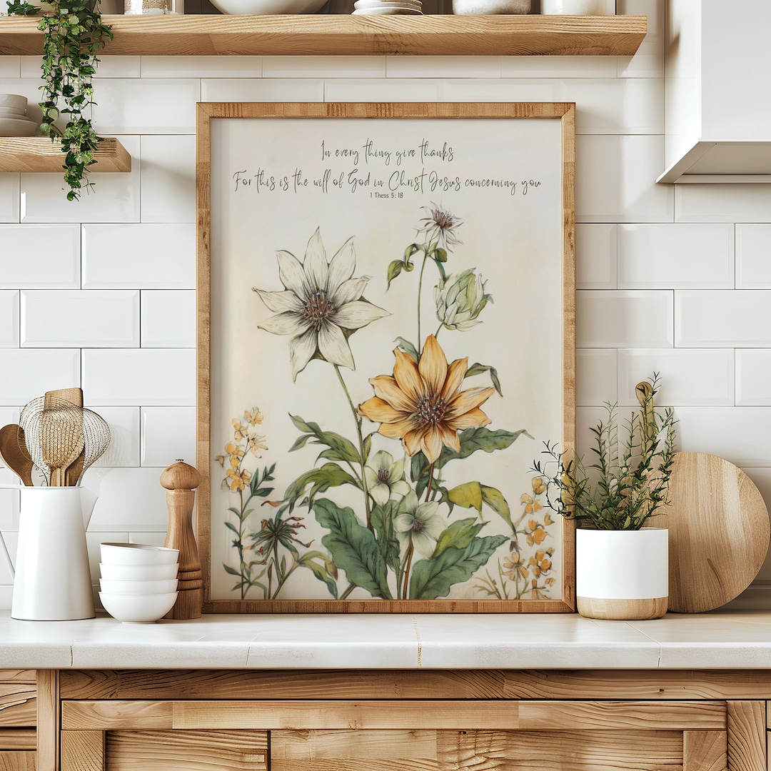Wildflower Art Print: Christian Scripture, Thanksgiving Decor - Etsy