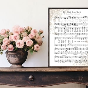 In The Garden Hymn Print, Hymn Download, Printable Hymn, I Come To The Garden Alone Printable, Christian Art, Christian Hymn Printable Art