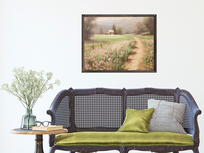 Rural Harmony, Countryside Farmhouse Wall Print, Digital Download