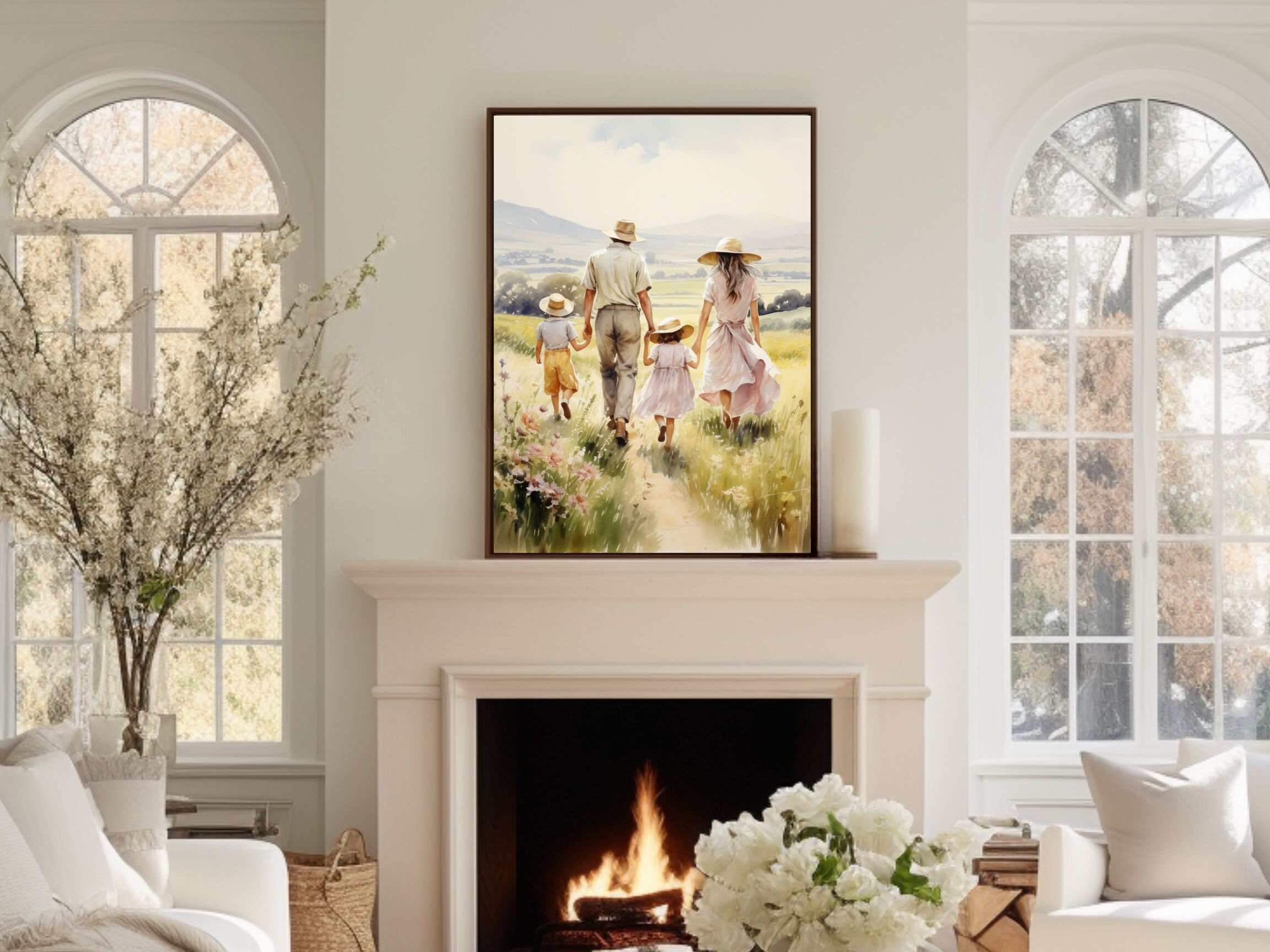 As for Me and My House Gallery, Christian Vintage Wallart, Digital Download, Inspirational