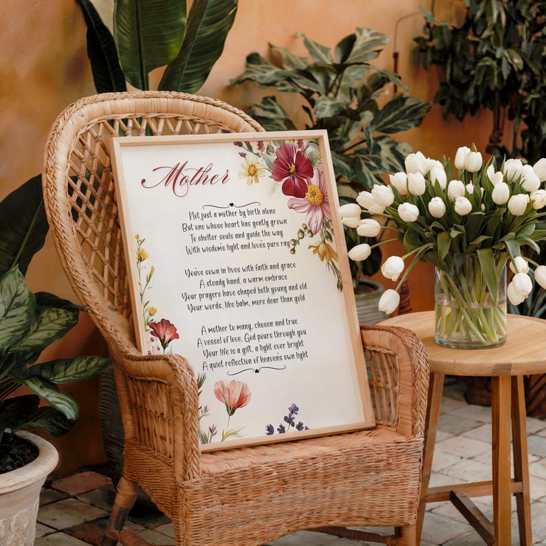 Mother's Day Poem Art Print: Floral Christian Gift for Mom - Etsy