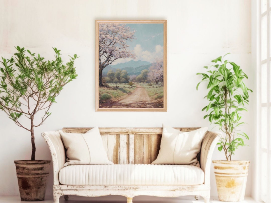 Farmhouse Art, Country Road Wall Art, French Country Wall Art, Digital