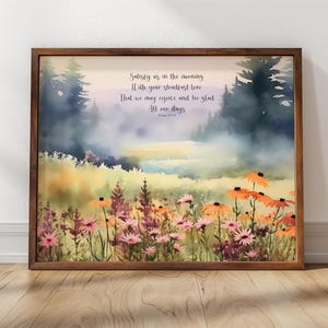 Kunstdruck Psalm, Wandkunst, Schriftkunst, Bibelverse, Christliche Kunst, Aquarell Bibelverse, Landschaftsmalerei, Christliche Wandkunst, Bibel