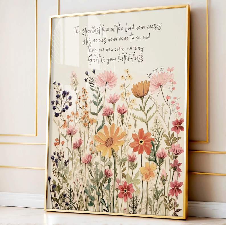 Wildflower Scripture Wildflower Scripture Art Print Set: Girl's Room Decor - Etsy