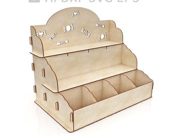 203-Aufsteller Laserschnitt Dateien. Laser cut Stand - Glowforge SVG-Datei - DXF-Datei für Laser - Laserschnitt Muster - Vektorlaser - L203