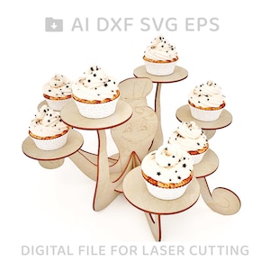 022-Cake stand vector for CNC svg vector file, vector cut file, digital vector art, cnc, cnc file, cnc pattern, cnc cut -  L022