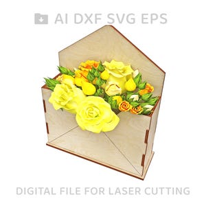 102-Flower box vector for CNC svg vector file, vector cut file, digital vector art, cnc, cnc file, cnc pattern, cnc cut - L102