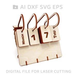 038-Perpetual calendar  vector for CNC svg vector file, vector cut file,  cnc pattern, cnc cut, laser cut, eternal calendar - L038