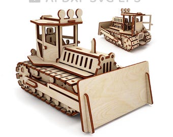 222-Speelgoedbulldozervector voor CNC, speelgoedauto svg, vectorbestand, gesneden vectorbestand, digitale vectorkunst, cnc, cnc-bestand, cnc-patroon, cnc-snede - L222