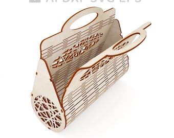 125-Wooden handbag mother day laser cut file, laser model, vector cut file, digital vector art, cnc file, instant download svg ai - L125