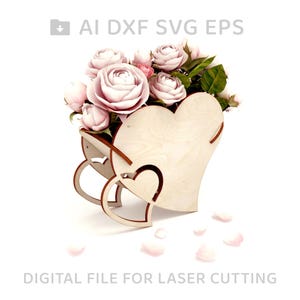 100-Flower box vector for CNC svg vector file, vector cut file, digital vector art, cnc, cnc file, cnc pattern, cnc cut - L100