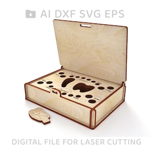 321-Zahnfee Box Laser Schnittdatei, Schmuckschatulle für Zähne Lasermodell, Babyzahn Aufbewahrungsbox Vektor Schnittdatei, digitale Datei - L321