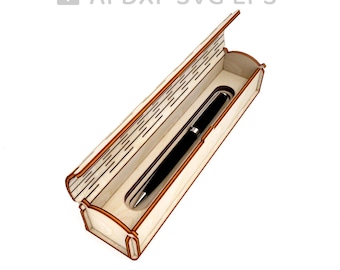 501-Wooden pen case vector for CNC svg vector file, vector cut file, digital vector art, svg, cnc, cnc file, pen box, pen holder - L501