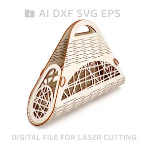 129-Houten handtas Moederdag lasergesneden bestand, lasermodel, vectorgesneden bestand, digitale vectorkunst, cnc-bestand, instant download svg ai - L129