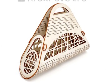 129-Wooden handbag mother day laser cut file, laser model, vector cut file, digital vector art, cnc file, instant download svg ai - L129