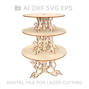 020-Cake stand vector for CNC svg vector file, vector cut file, digital vector art, cnc, cnc file, cnc pattern, cnc cut -  L020