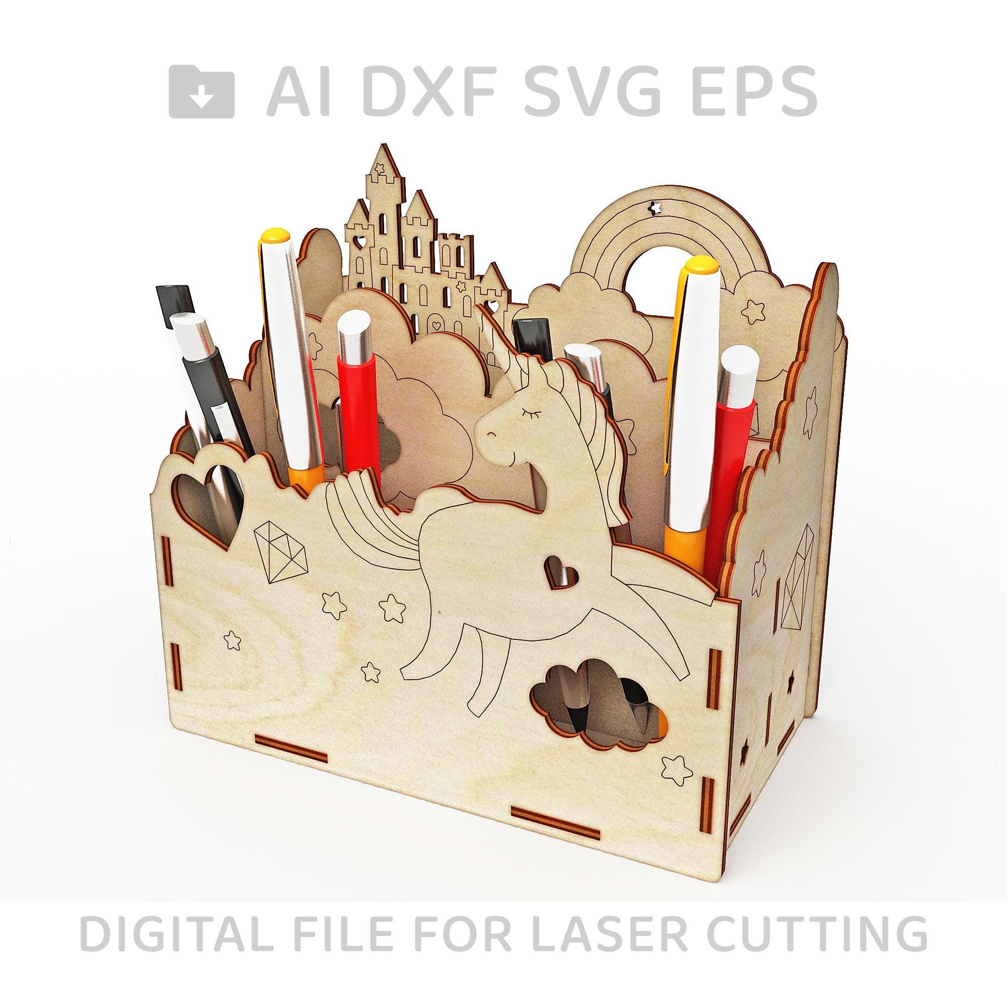 172-Pencil holder vector for CNC svg vector file, vector cut file, digital vector art, cnc, cnc file, cnc pattern, cnc cut, laser cut - L172