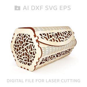 122 Houten handtas lasergesneden bestand, lasermodel, vectorgesneden bestand, digitale vectorkunst, cnc-bestand, instant download svg ai - L122