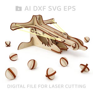 221-Toy ballista vector for CNC, toy car svg, vector file, vector cut file, digital vector art, cnc, cnc file, cnc pattern, cnc cut - L221