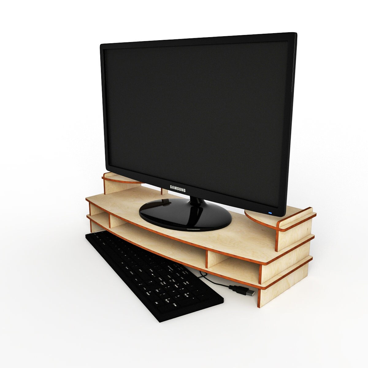 344-wooden Monitor Stand Vector for CNC Svg Vector File, Vector Cut ...