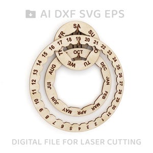 030-Perpetual calendar vector for CNC svg vector file, vector cut file,  cnc pattern, cnc cut, laser cut, eternal calendar - L030