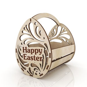 557-easter Bunny Basket Laser Cut File, Easter Bunny Box Laser Model ...