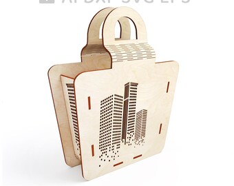 130-Wooden handbag mother day laser cut file, laser model, vector cut file, digital vector art, cnc file, instant download svg ai - L130