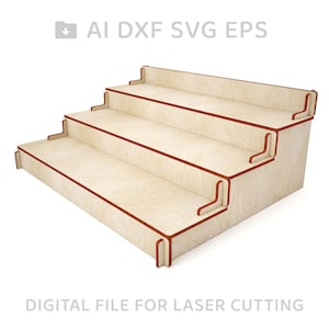 207-Display stand laser cut files.  Laser cut stand - Glowforge SVG file - DXF file for laser - Laser cut pattern - L207